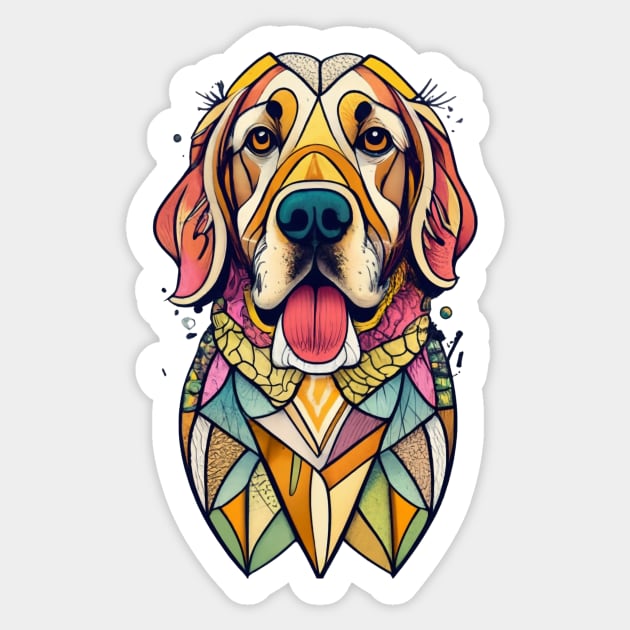 Golden Love: A T-Shirt for True Retriever Devotees Sticker by pavelrmata